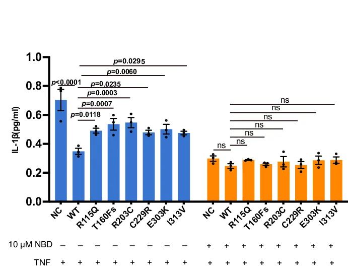 Open access visualization of Bar Plot, Error Bars, MSD Assay, IL-1, Ker-CT Cells
