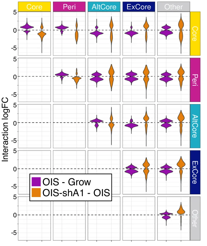 Open access visualization of Violin Plot, Log-fold changes, Differential interactions, OIS, Grow