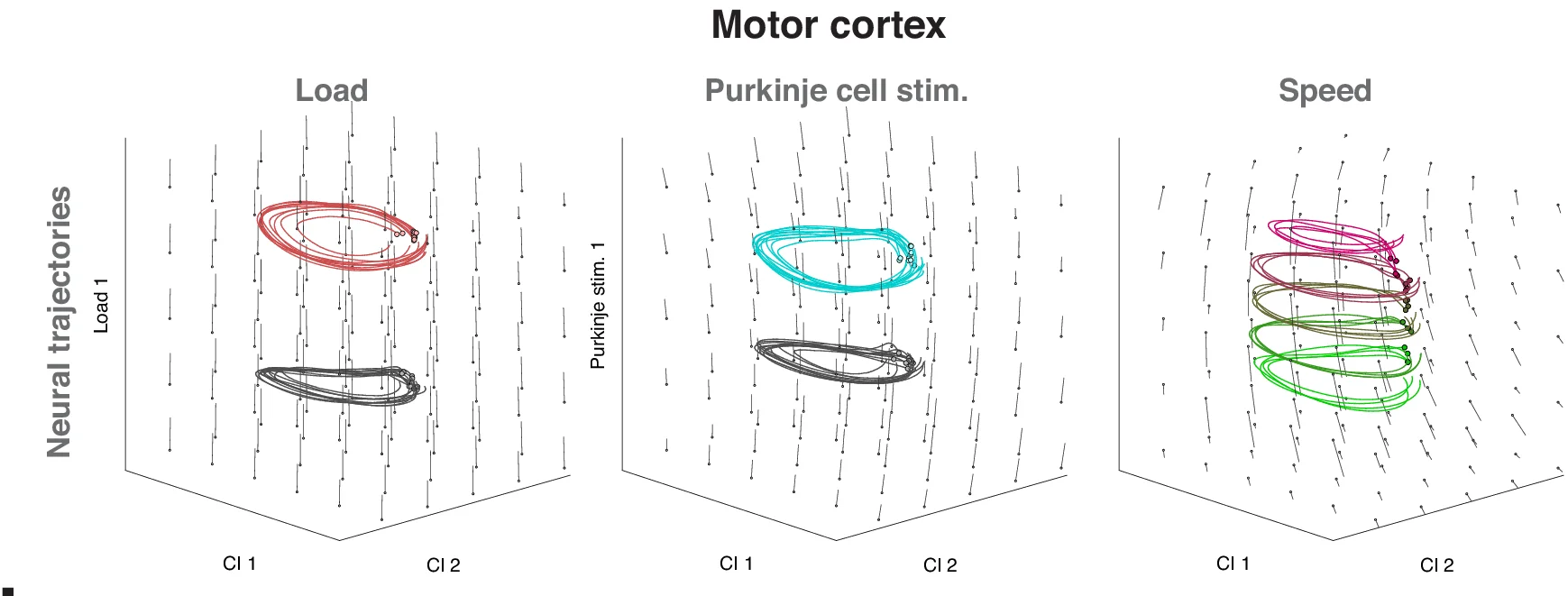Open access visualization of 3D Plot, Neural Trajectories, Procrustes Transformations, Motor Cortex, Vector Field