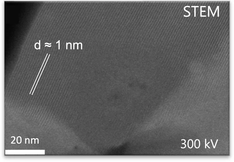 Open access visualization of Microscopy, STEM Image, Lattice Fringes