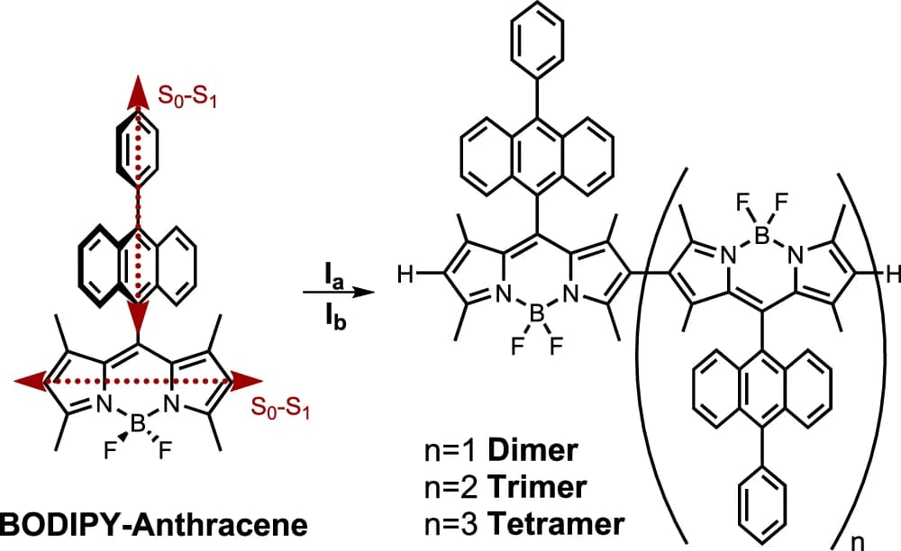 Open access visualization of Chemical Structure, Anthracene, BODIPY, Dimer, Trimer