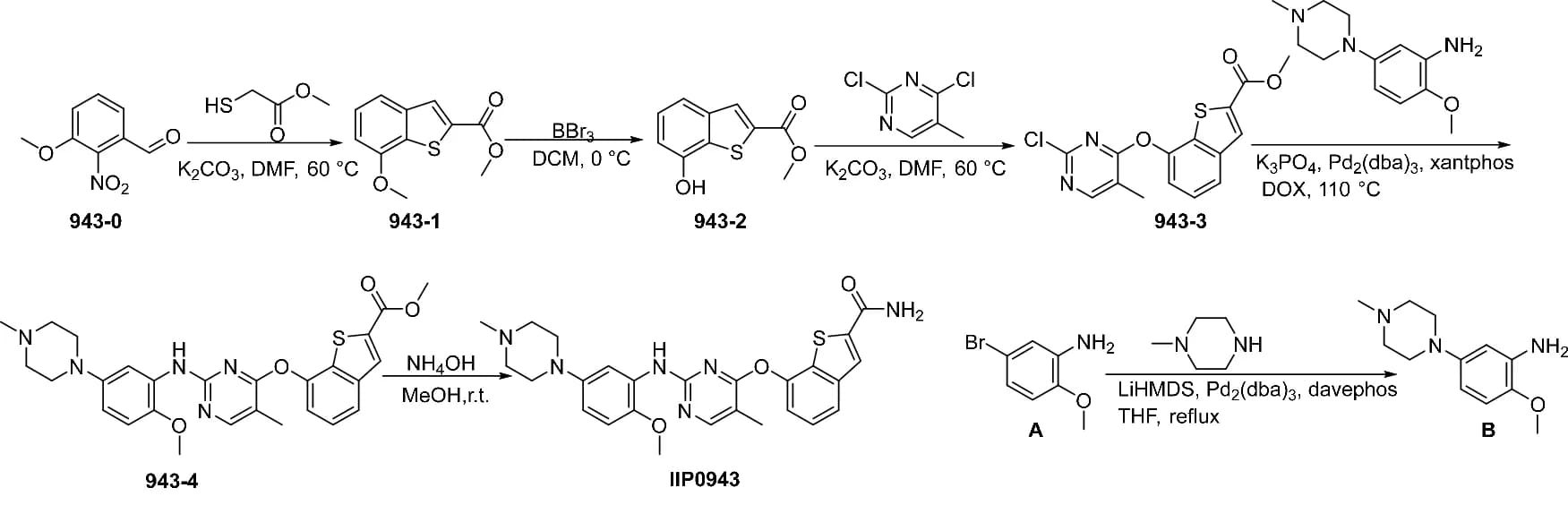 Open access visualization of Chemical Structure, Workflow, Synthetic Route, IIP0943