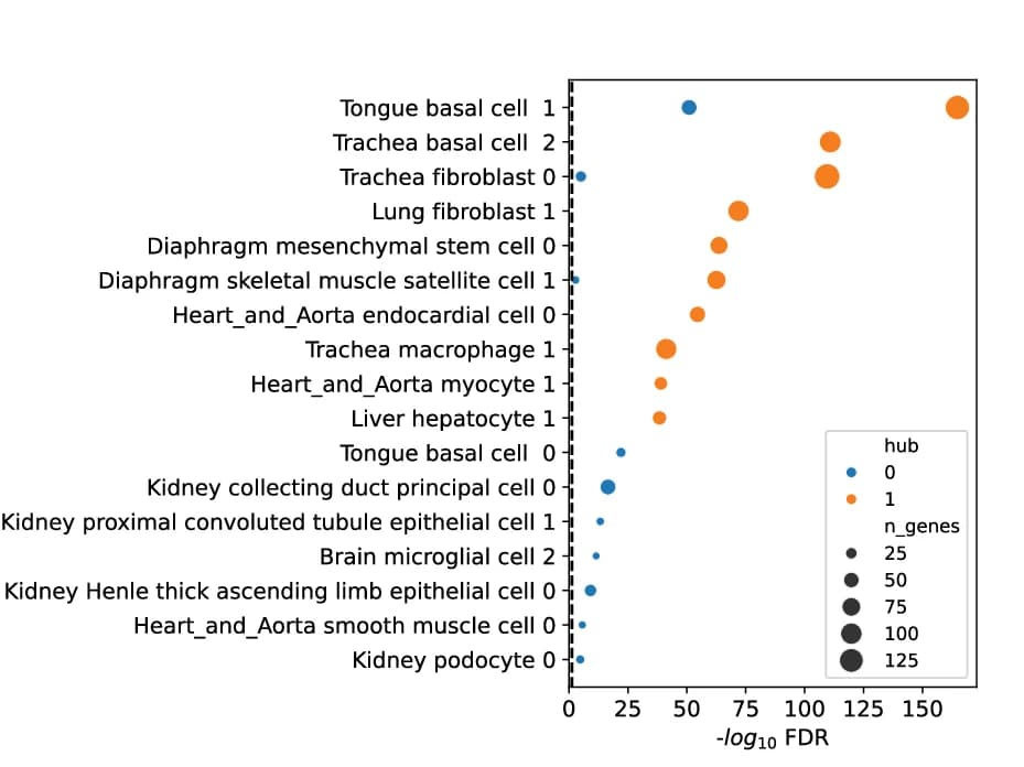 Open access visualization of Bubble Plot, Scatter Plot, Keratinocyte Hubs, SenePy Senescence Signatures