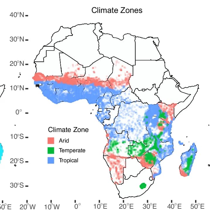 Open access visualization of Geo Map, Household Clusters, Climate Zone