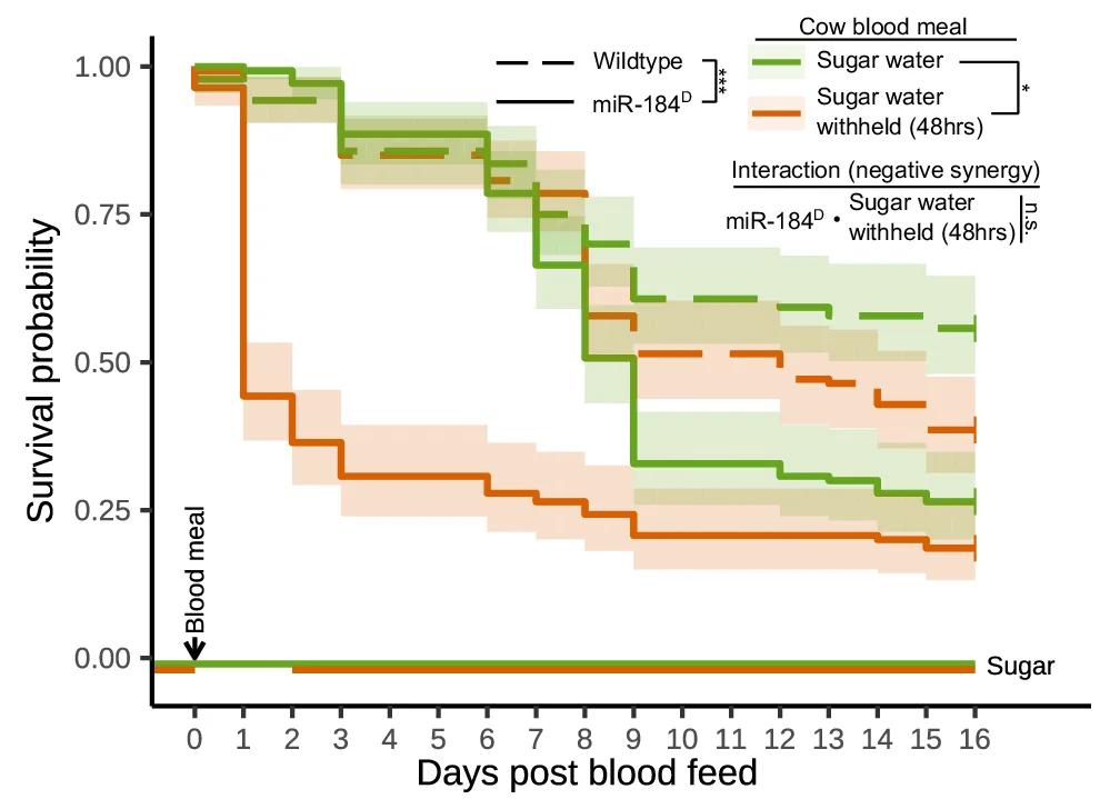 Open access visualization of Survival Curve, Error Bars, Line Step, Mosquitoes, Survival