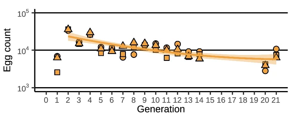 Open access visualization of Scatter Plot, Regression Plot, Egg Output, Generation, Cage Populations