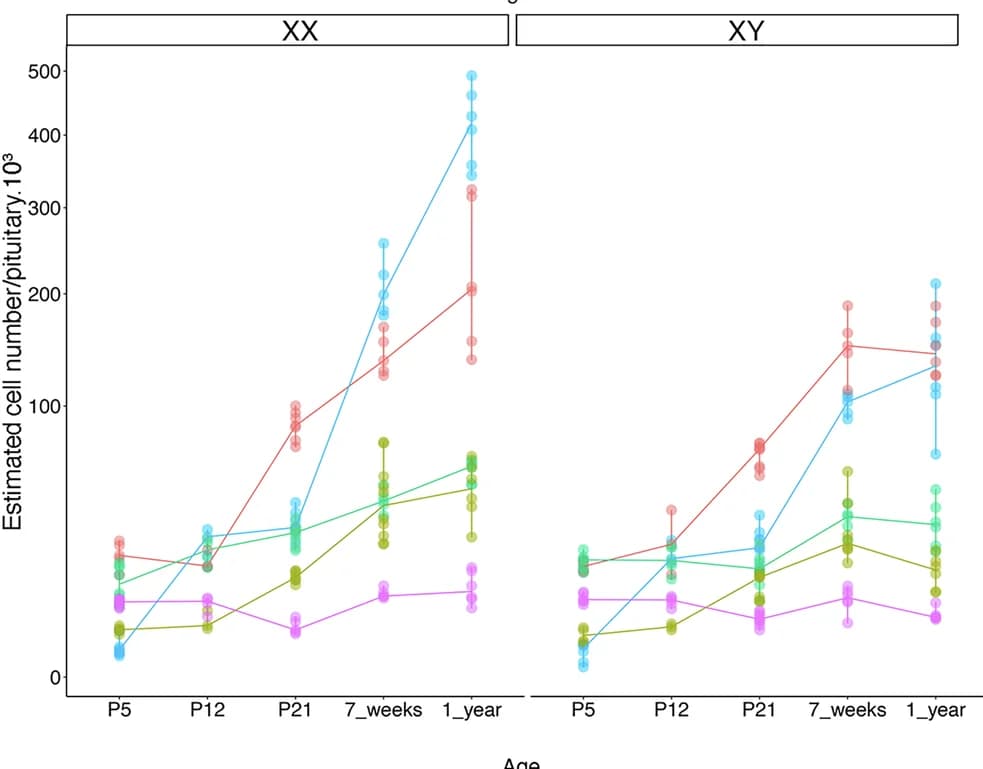 Open access visualization of Line Plot, Scatter Plot, Error Bars, Endocrine Cells, Pituitary