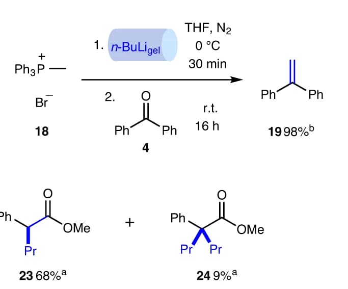 Open access visualization of Chemical Structure, Wittig reaction, n-BuLi gel, Ylid
