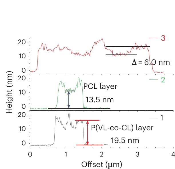 Open access visualization of Line Plot, Height information, Triblock co-micelles