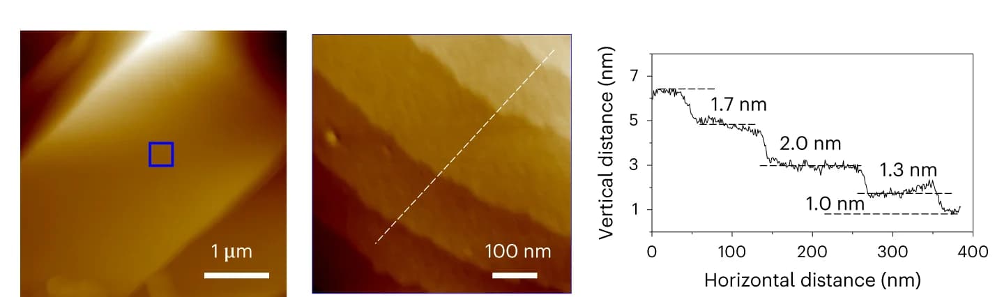 Open access visualization of Microscopy, Line Plot, Line Step, AFM Topographic Images, Growing (100)/(001) Facets