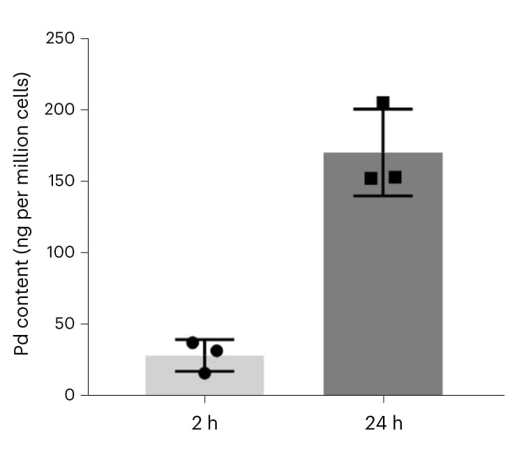 Open access visualization of Bar Plot, Error Bars, ICP-MS, A375 Skin Melanoma Cells, Cell Monolayers