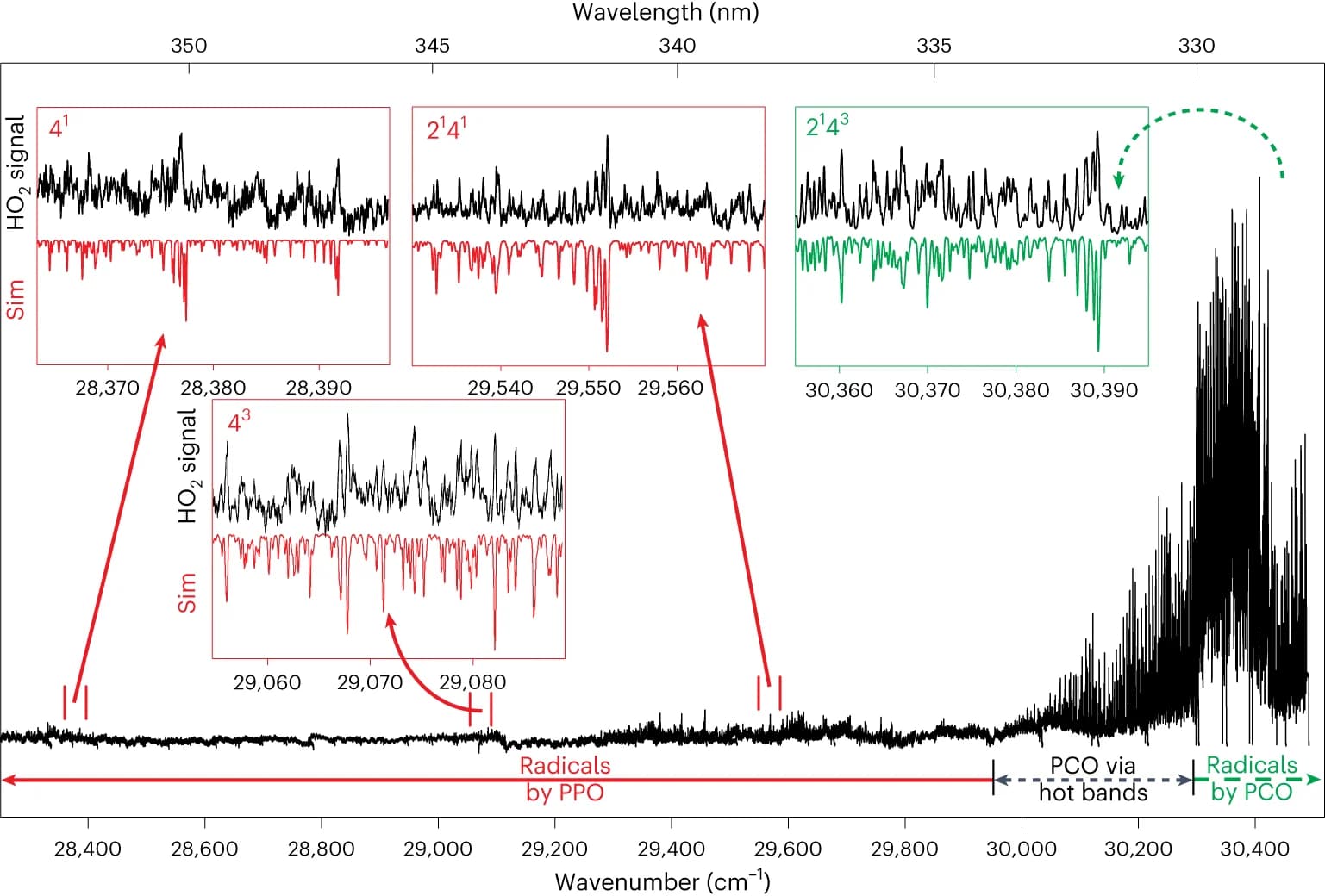 Open access visualization of Line Plot, HO 2 signal, HCHO absorption spectra, PCO, PPO