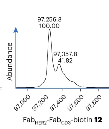 Open access visualization of Line Plot, Density Plot, LC-MS, Fab HER2, Fab CD3