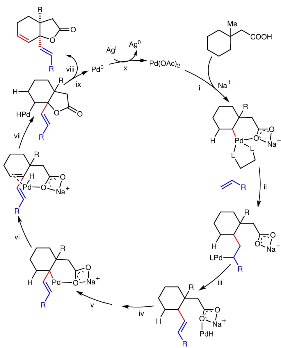 Open access visualization of Workflow, Reaction mechanism, Olefin, Allyl alcohol, C-H activation