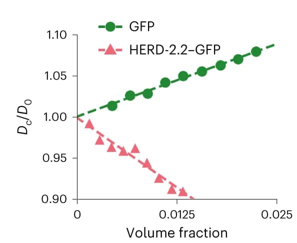 Open access visualization of Line Plot, Scatter Plot, Regression Plot, Diffusion Coefficient, Protein Volume Fraction