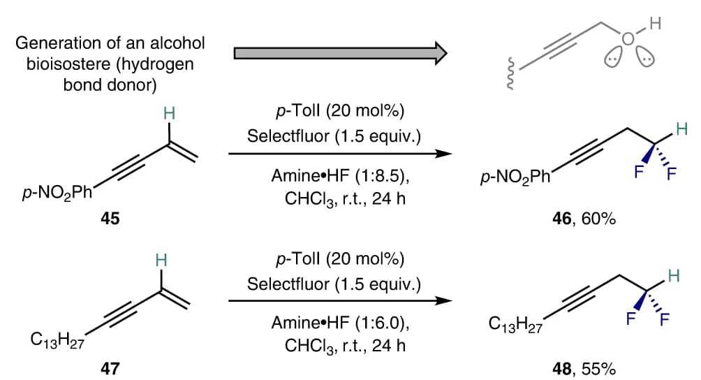 Open access visualization of Chemical Structure, Alkyl Group, Enynes, Difluoromethyl Group, Conversion