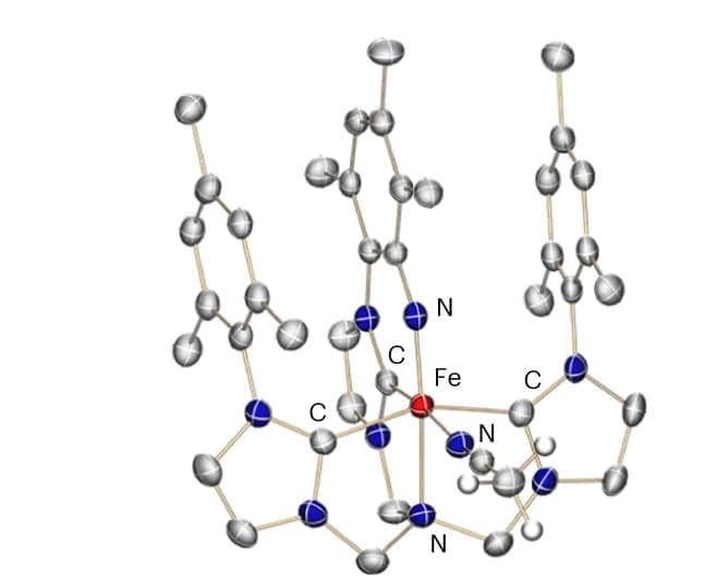 Open access visualization of Chemical Structure, Molecular Structure, Crystal Structure, Fe Ion, Coordination Environment