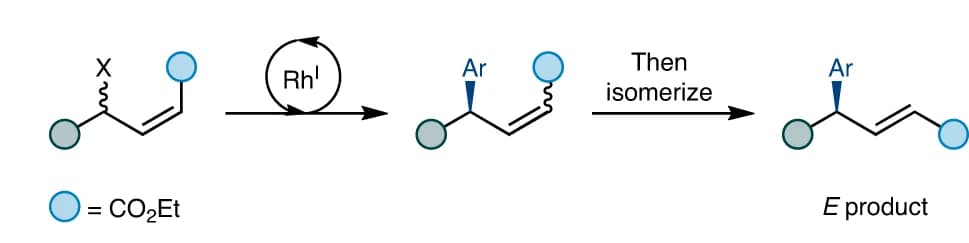 Open access visualization of Workflow, Chemical Structure, Enantioconvergent Suzuki-Miyaura Cross-Coupling, Allylic Systems, Regioselective