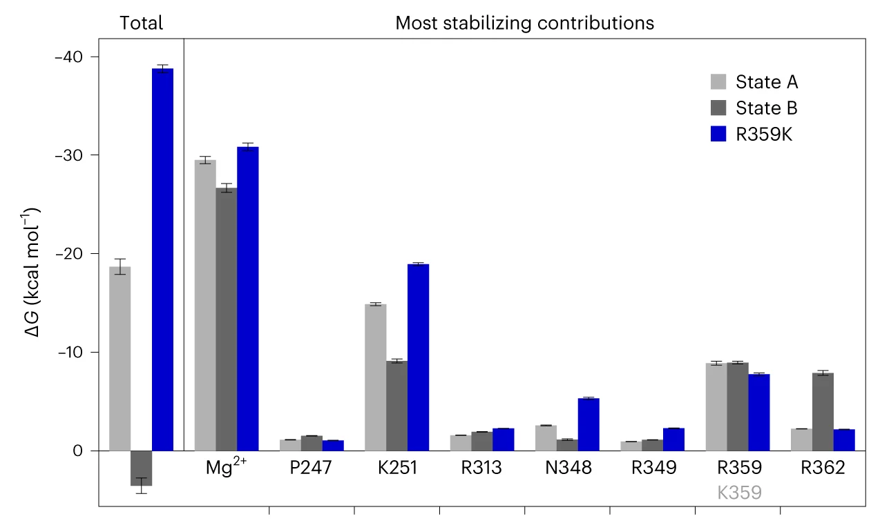 Open access visualization of Bar Plot, Clustered, Error Bars, ADP.Pi Complexes, MMPBSA Calculations