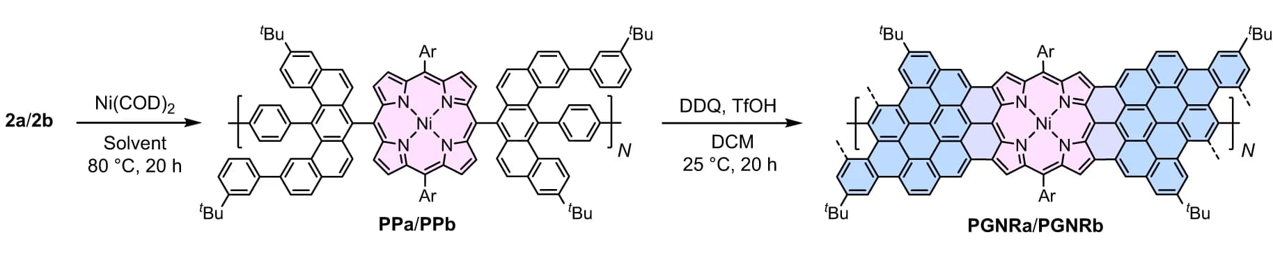 Open access visualization of Chemical Structure, PGNRs, Porphyrin, Graphene Nanoribbon, Synthesis