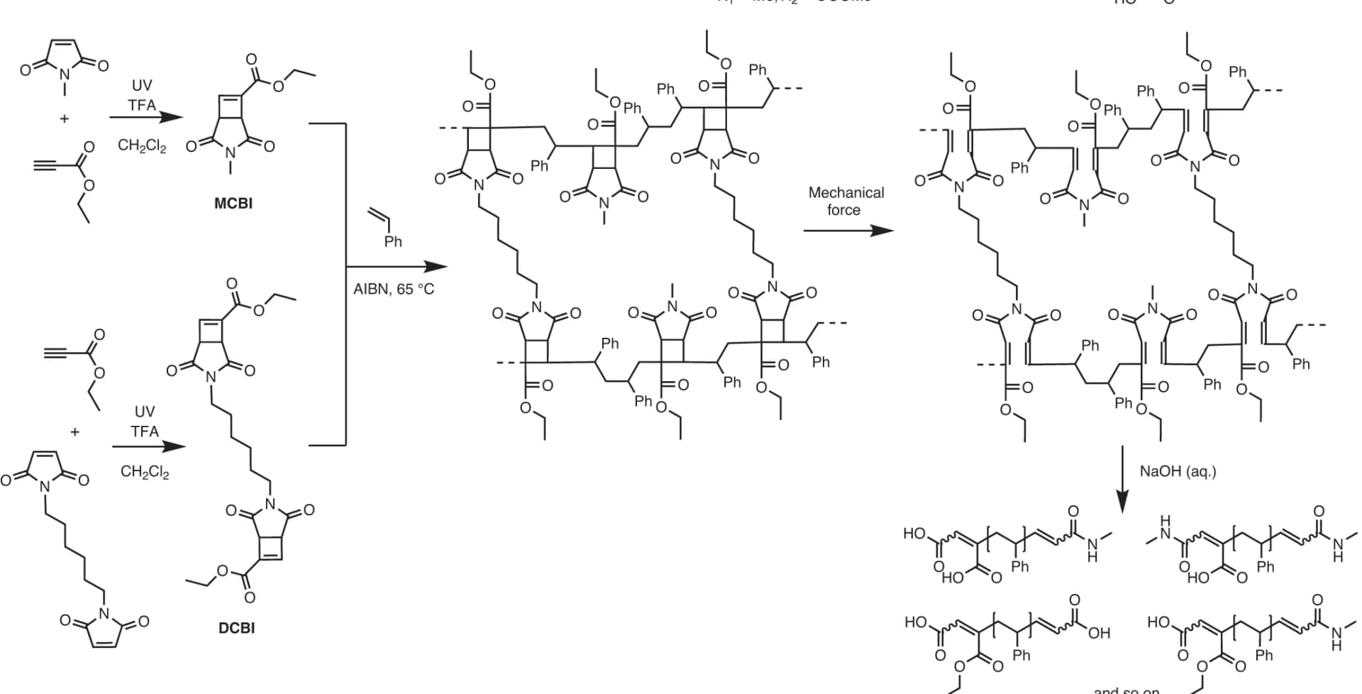 Open access visualization of Chemical Structure, Synthesis, MCBI, Cross-linker, DCBI