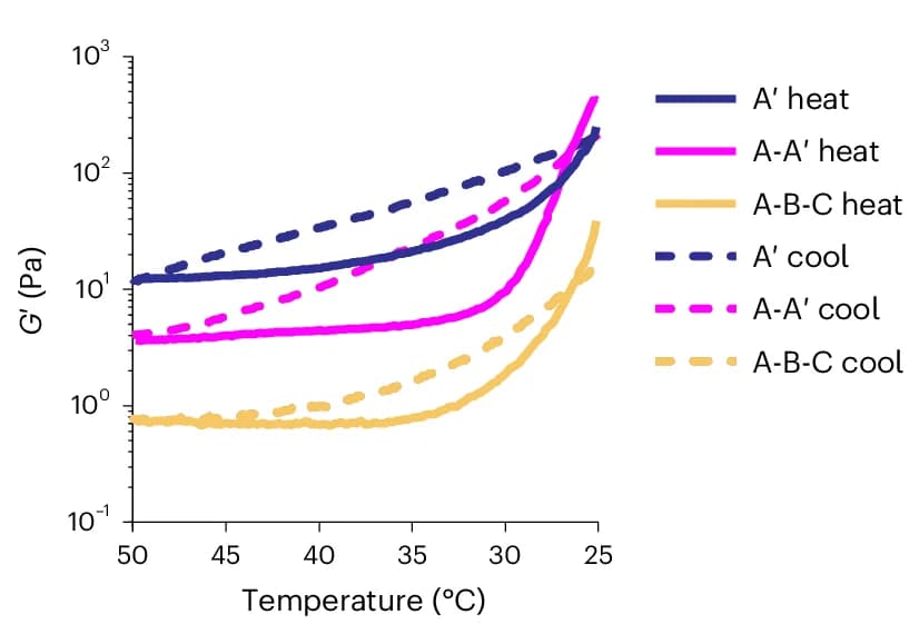 Open access visualization of Line Plot, Storage Modulus, Reversibility