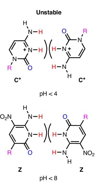 Open access visualization of Chemical Structure, pH, Reverse Skinny C:C Pair, Z:Z Pair, Charge Conditions