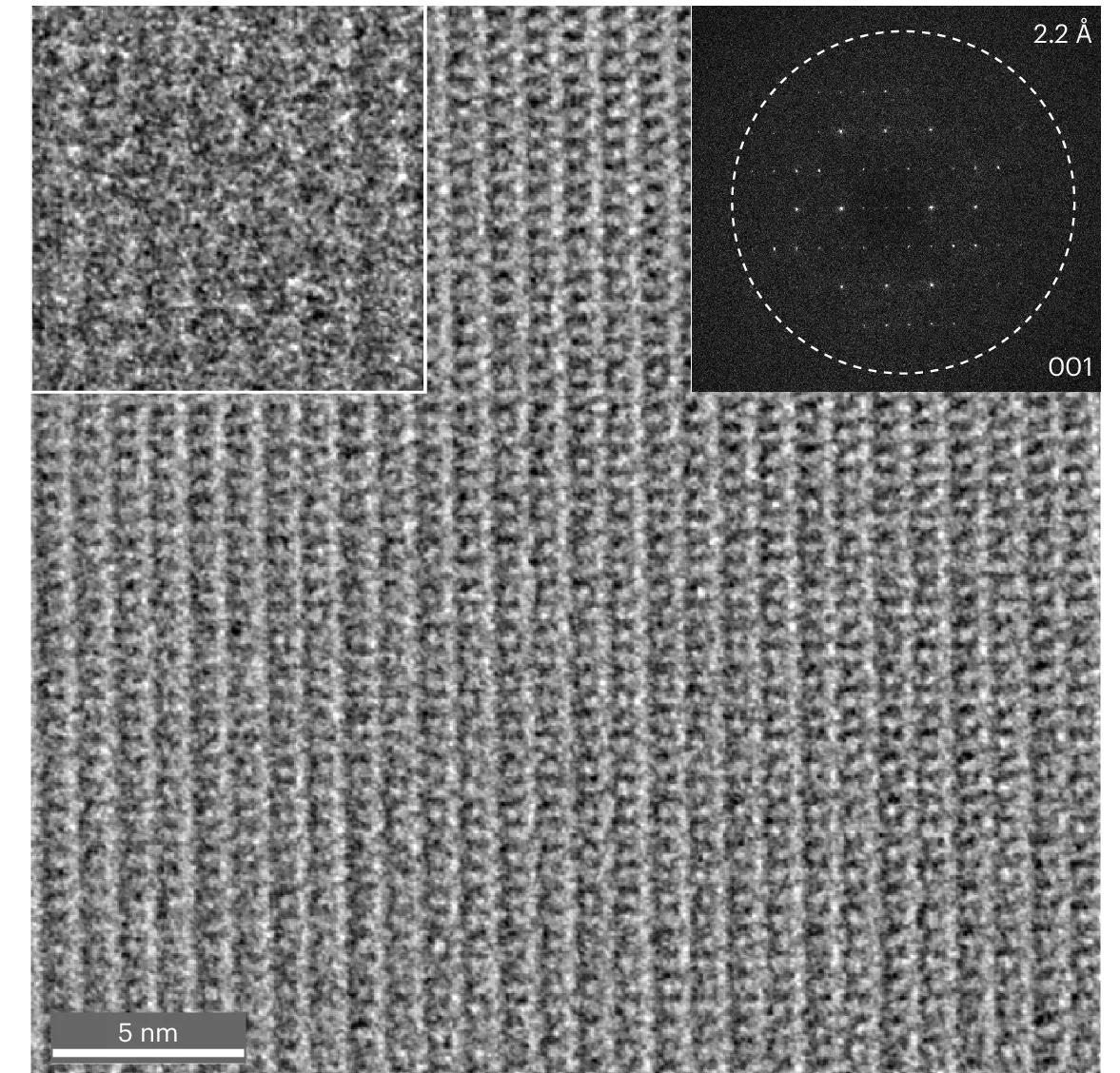 Open access visualization of Microscopy, HRTEM Image, Crystalline 2DWPN-1, Fast Fourier Transform