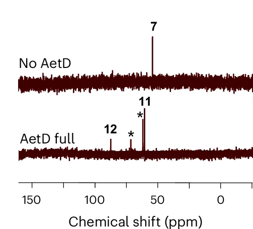 Open access visualization of Line Plot, 13C NMR Spectrum, AetD, Reaction Assay, Glycerol