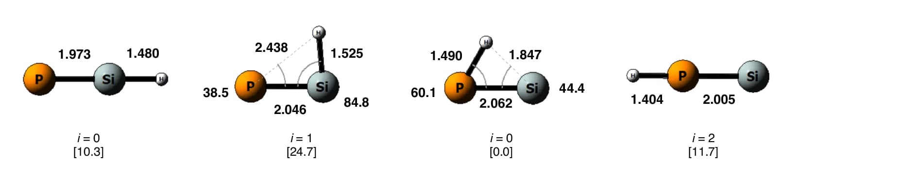 Open access visualization of Chemical Structure, bond lengths, angles, isomerization, phosphasilyne