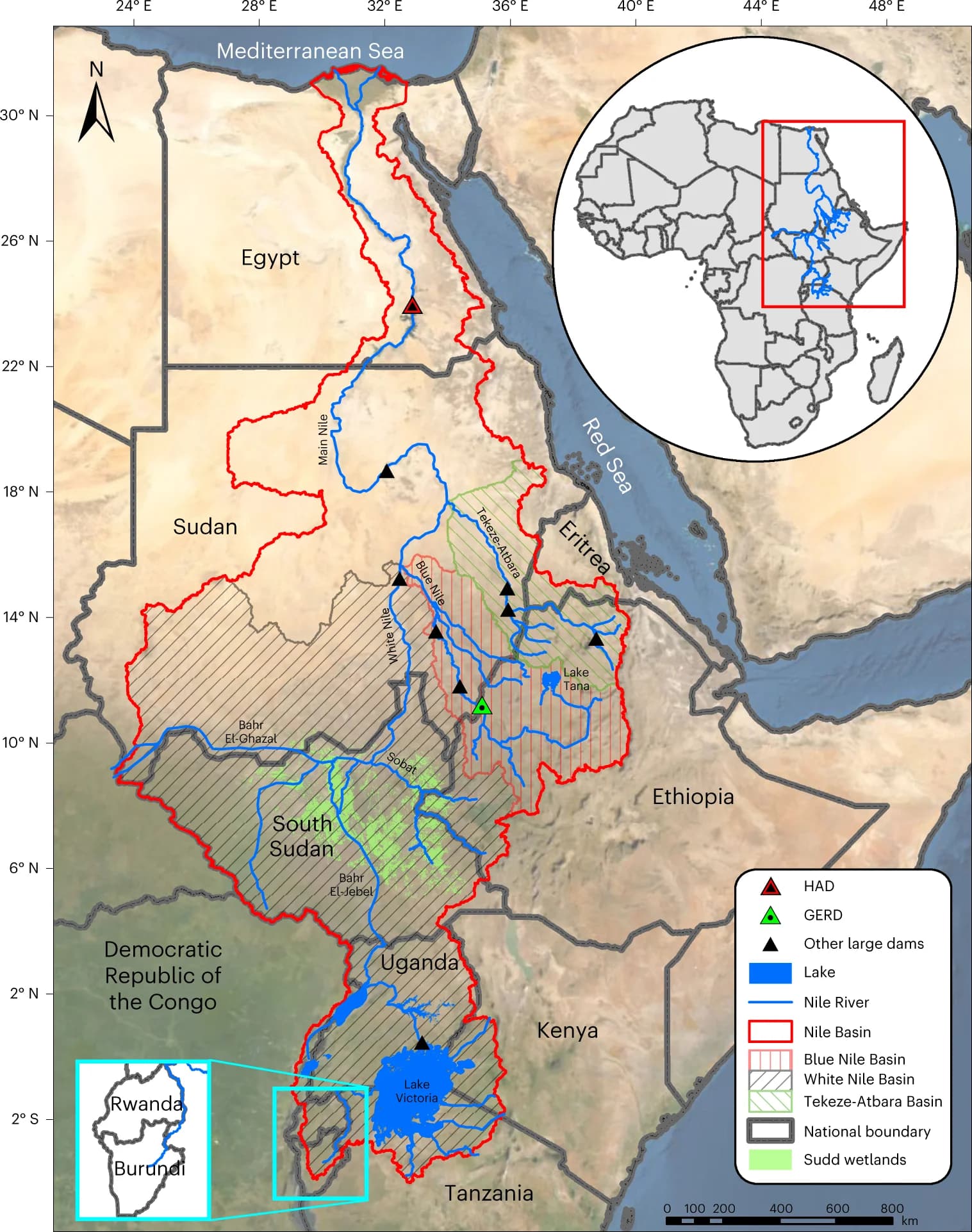 Open access visualization of Geo Map, Map, Nile River, Blue Nile, White Nile