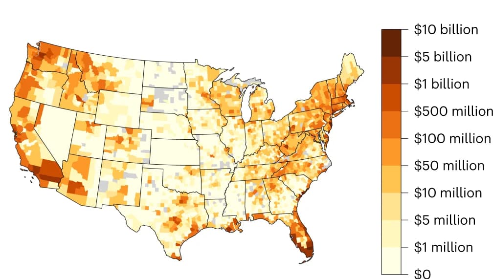 Open access visualization of Geo Map, Overvaluation, US Census Bureau