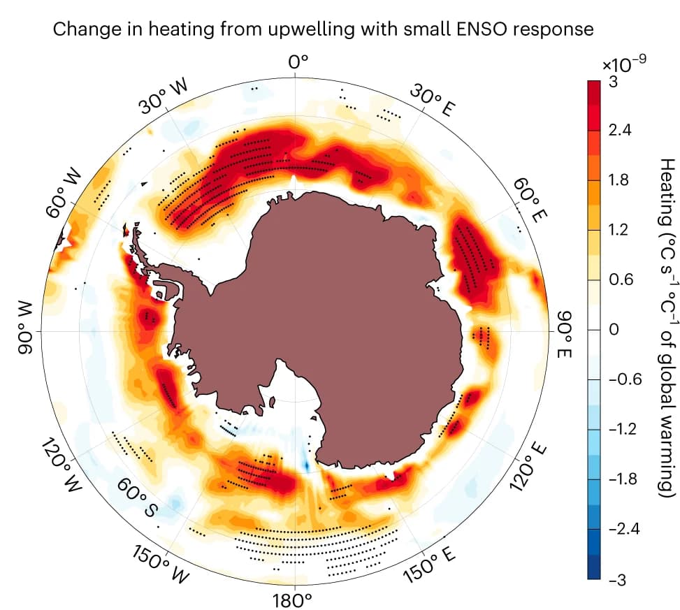Open access visualization of Geo Map, Heating from Upwelling, Global Warming, ENSO Variability, Statistical Significance