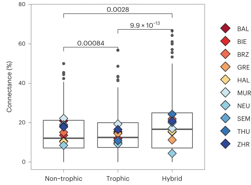 Open access visualization of Box Plot, Scatter Plot, Trophic links, Non-trophic links, Hybrid links