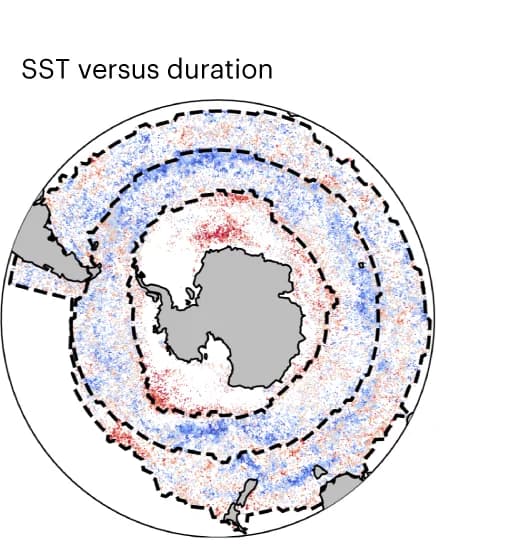 Open access visualization of Geo Map, Spatial Correlation, Bloom Duration, SST