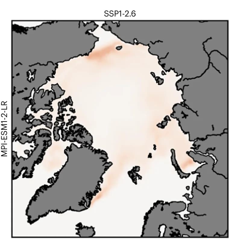 Open access visualization of Geo Map, Pan-Arctic Maps, DVM Onset, SSP1-2.6, Climate Change