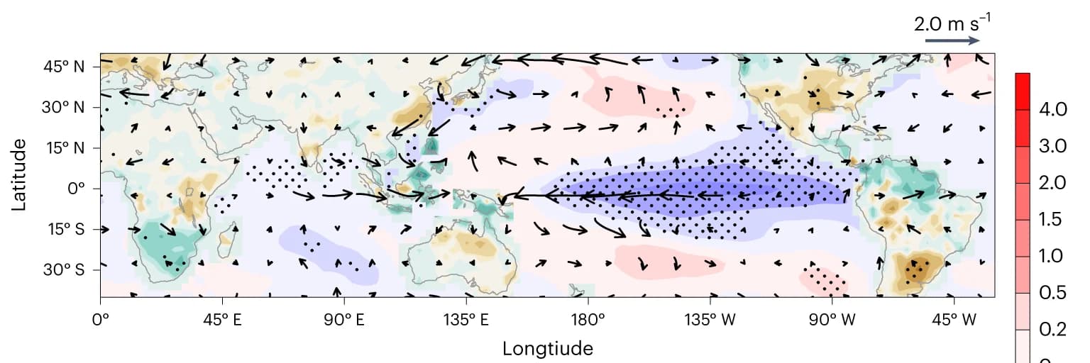 Open access visualization of Geo Map, Climate anomalies, La Nina events, Land precipitation, SST
