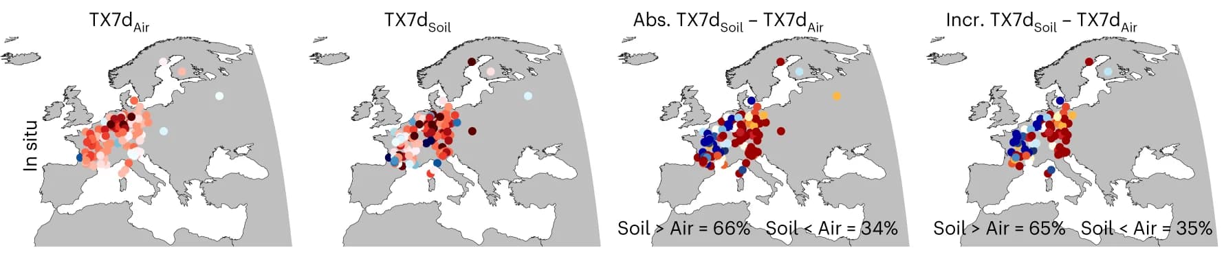 Open access visualization of Geo Map, Scatter Plot, TX7d, Air Temperature, Soil Temperature