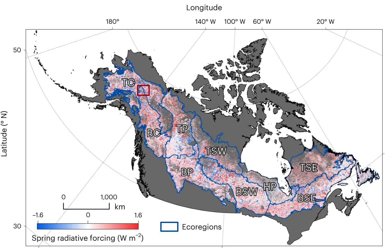 Open access visualization of Geo Map, Spring forcing, Boreal domain, North America