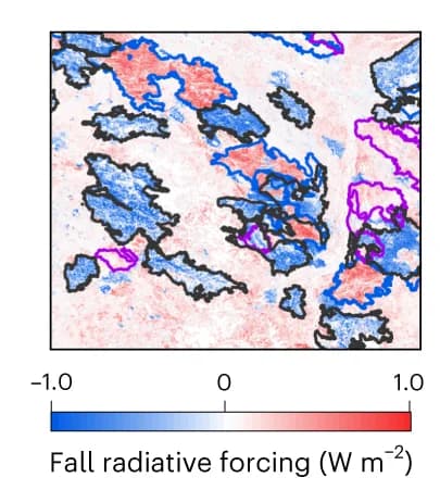 Open access visualization of Heatmap, Fall radiative forcing, Fire perimeters, Alaska