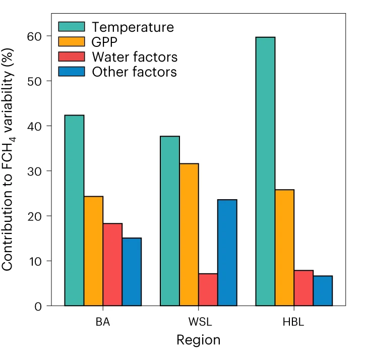 Open access visualization of Bar Plot, Clustered, CH4 Flux, Wetland, Boreal-Arctic