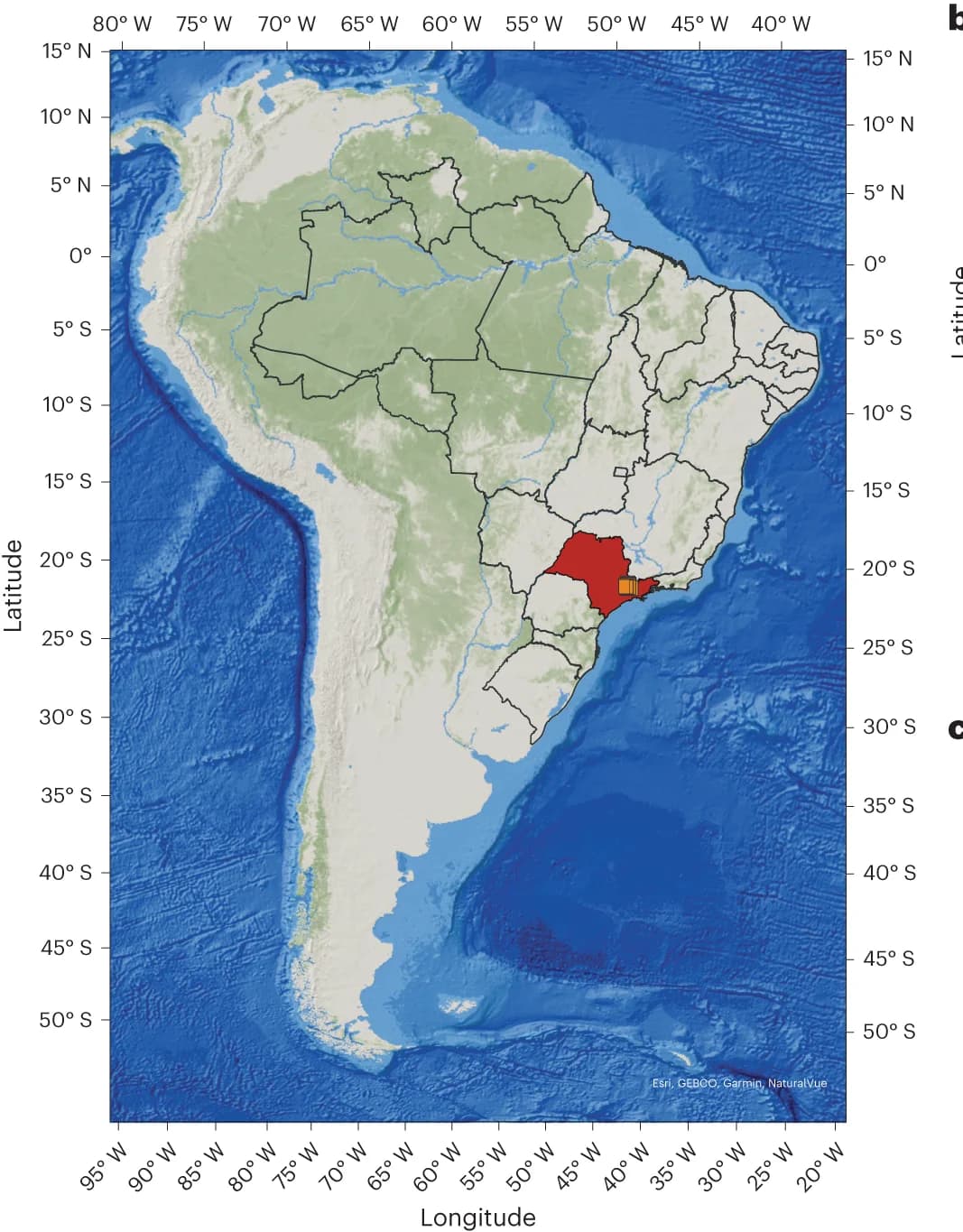 Open access visualization of Geo Map, Landscapes, South America, Brazilian States, Sao Paulo