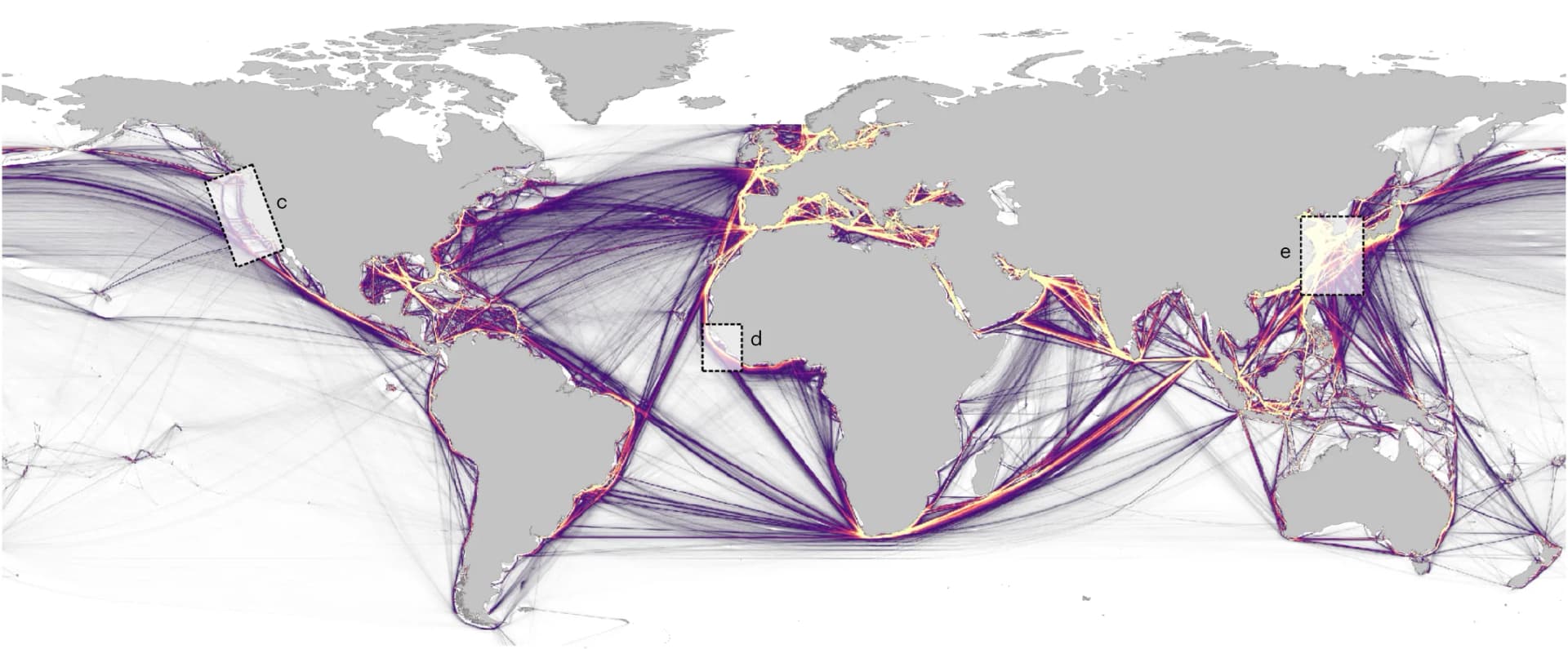 Open access visualization of Geo Map, Shipping Traffic Density, Vessels