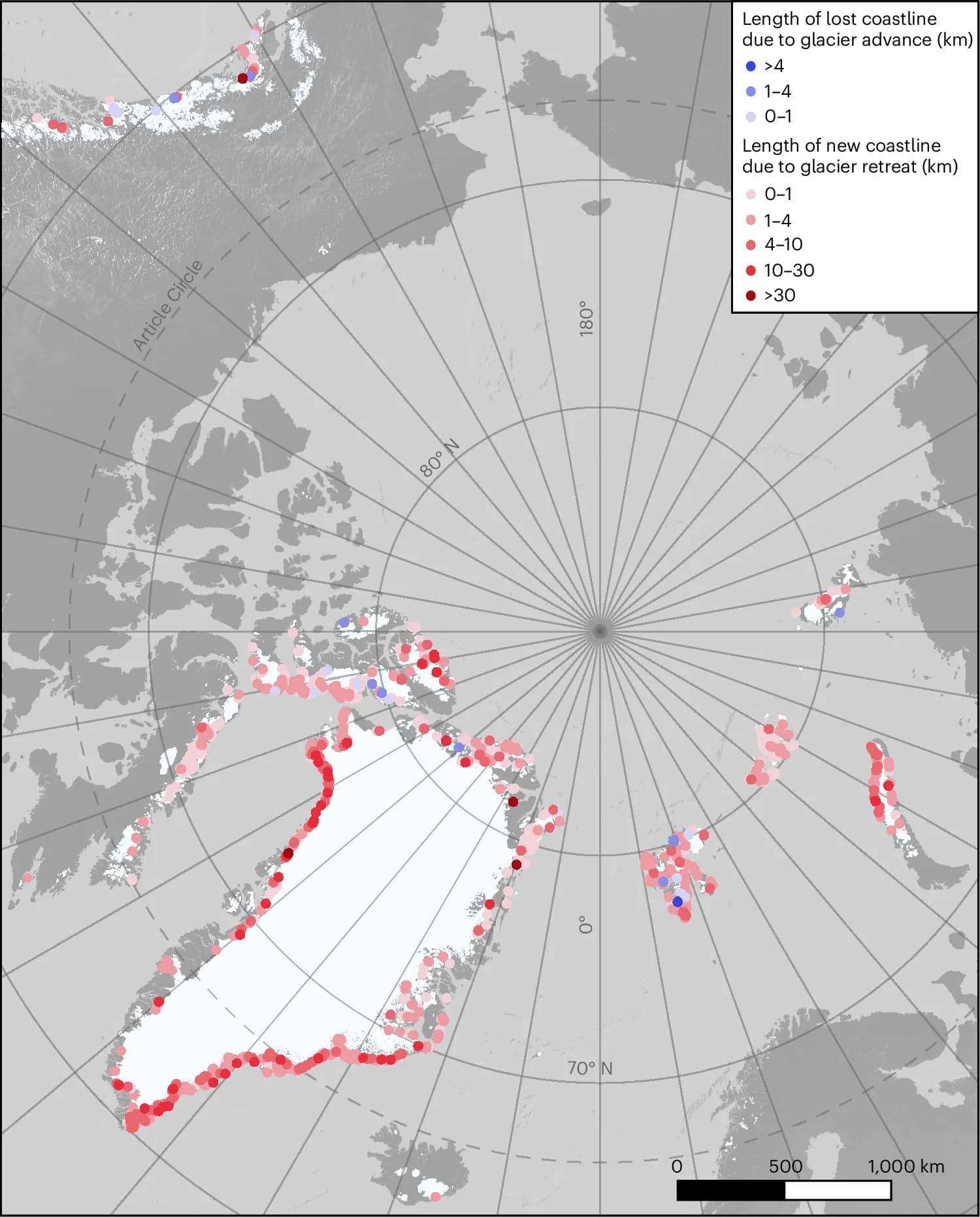 Open access visualization of Geo Map, Glaciers, Coastline