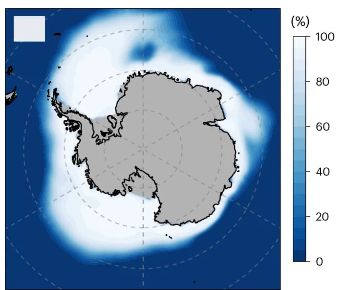 Open access visualization of Geo Map, Sea-Ice Concentration, CORE-HIST Simulation, September