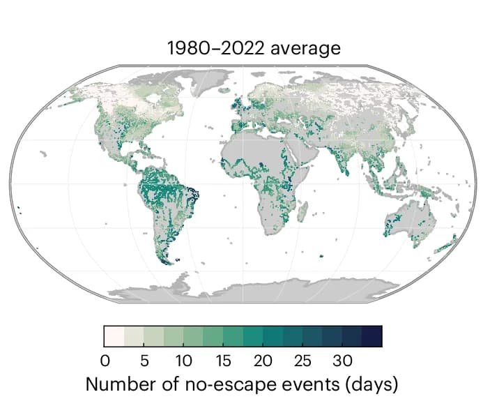 Open access visualization of Geo Map, Aquatic Species, No-Escape Events, Spatial Variability