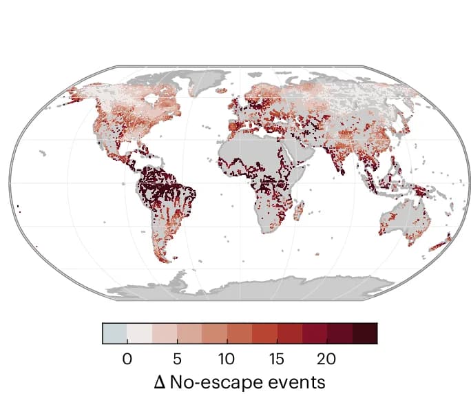 Open access visualization of Geo Map, Aquatic Species, No-Escape Events, Overall Change, Temporal Variability