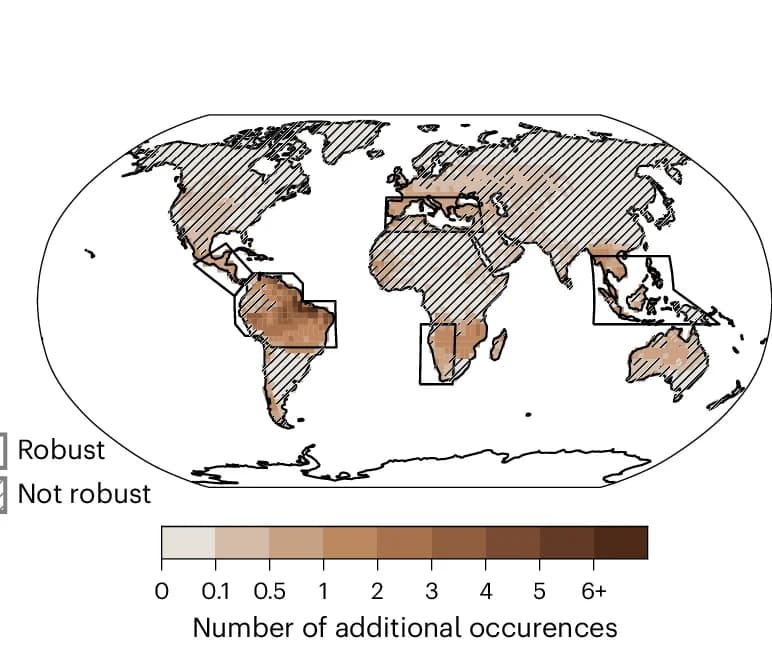 Open access visualization of Geo Map, Drought Extremes, Spatial Distribution, Peak Temperature Months, Global Top 10%