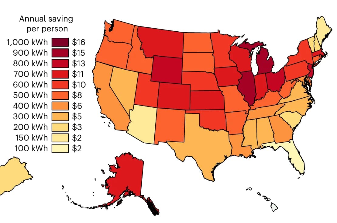 Open access visualization of Geo Map, Regional Distribution, Per Capita Demand, United States, Economic Savings