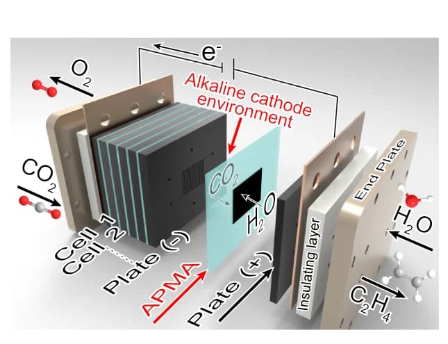 Open access visualization of Workflow, Illustration, APMA-MEA, Cell Stack, ECO2R Reaction
